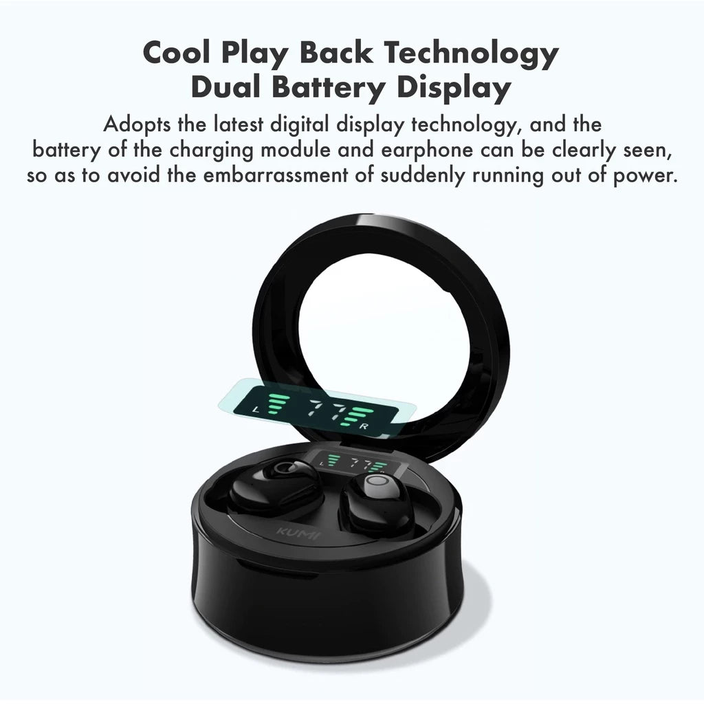 KUMI K5 Active Noise Canceling True Wireless Bluetooth Earphone With Mic Handsfree Sports Earbuds