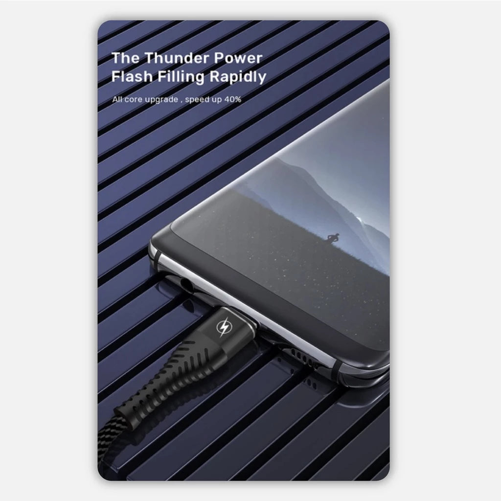 PINERGY Gold Metal Head Fast Charge and Data Transfer Cable Compatible with iPh (1M)