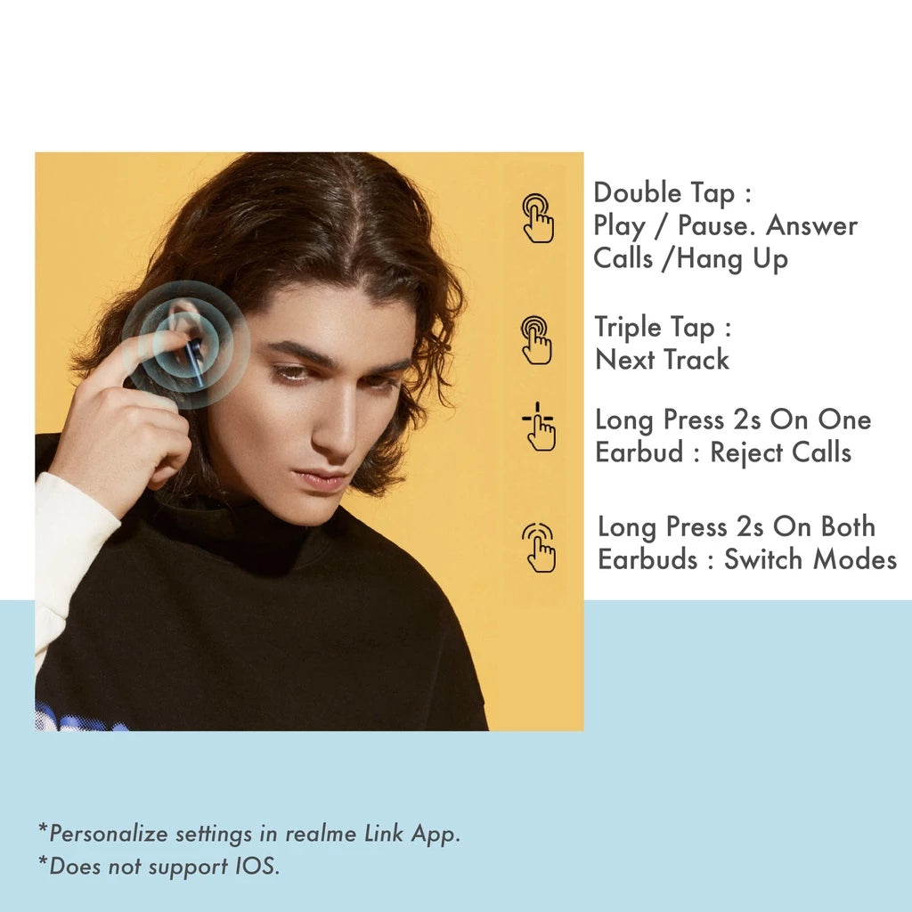 realme Buds Air 3 /Air 2 RMA2003 TWS Earphone Buds Wireless Bluetooth Headset Noise Cancellations 88ms Super Low Latency