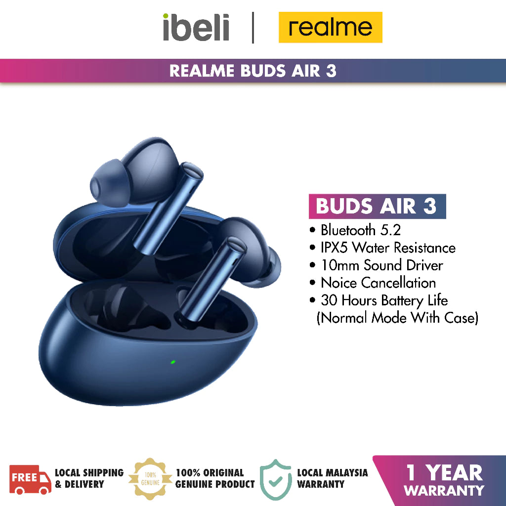 realme Buds Air 3 /Air 2 RMA2003 TWS Earphone Buds Wireless Bluetooth Headset Noise Cancellations 88ms Super Low Latency
