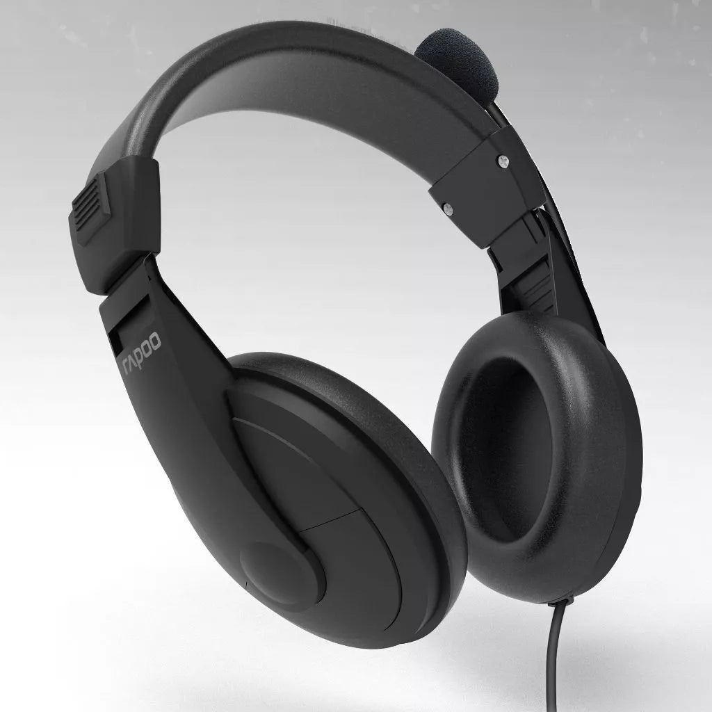 RAPOO H150S 3.5MM USB WIRED STEREO HEADSET / Headset Wired 1.2 Meter Semi-in-ear Earphones HD Quality Music